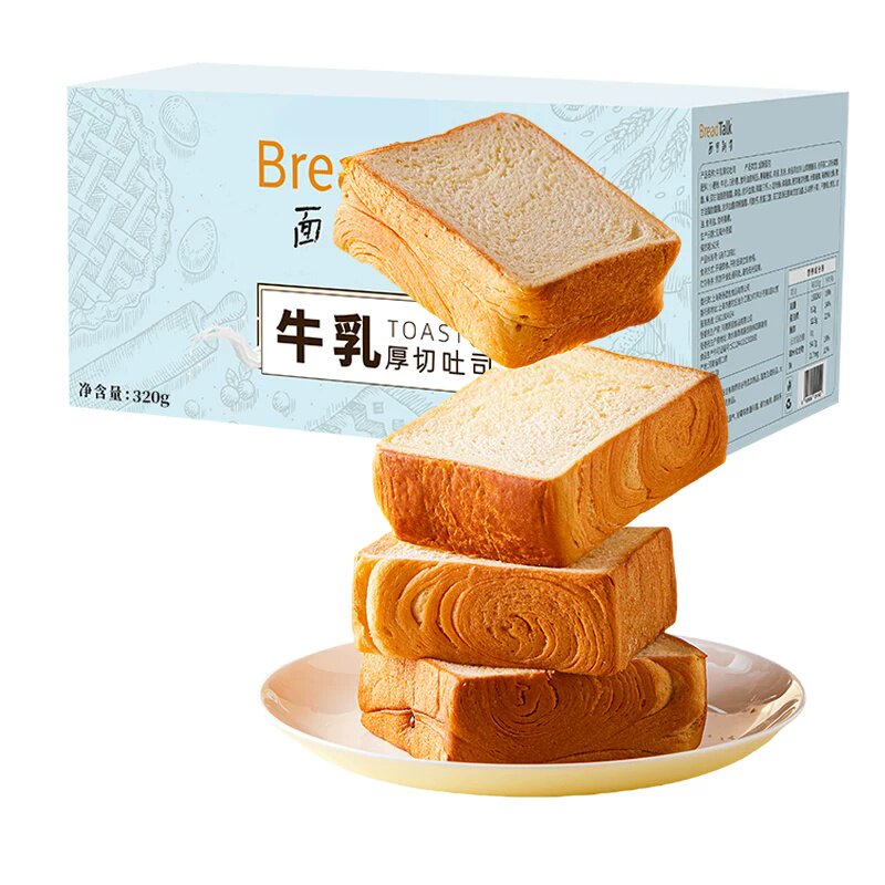 面包新语牛乳厚切吐司320g整箱