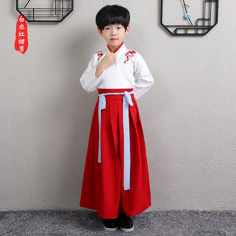 男童改良式汉服 复古国学服 图1