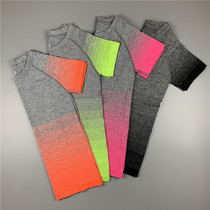 Sports short-sleeved womens quick-drying T-shirt fitness running top loose elastic thin half sleeve (2 pieces)