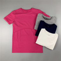 Out Tail Single Ultra-thin Short Sleeve T-shirt Woman Round Collar Blouse Pure Color Speed Dry Breathable Sport Yoga Running Fitness Half Sleeve