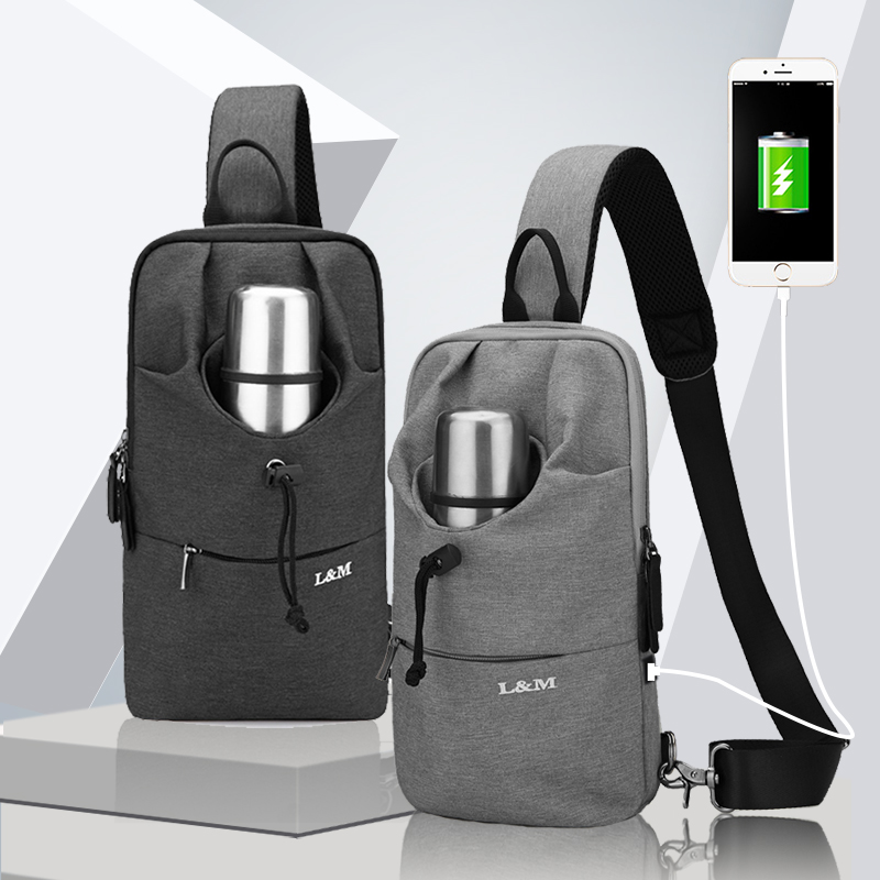 New Chest Bag Men's Single Shoulder Diagonal Satchel Chest Front Tide Card Multifunction Sports Casual Small Cross Pack Minimalist Bag