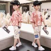 Childrens new boy summer suit Net red boy clothes thin short sleeve handsome fried Street summer dress 10 years old