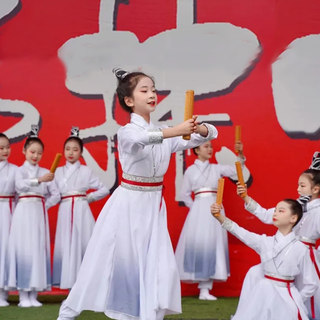 Aspirational Youth Line Dance Clothing Children's Chinese Hanfu Classical Chinese Style Youth Zhi Performance Costumes Opening Ceremony Costumes