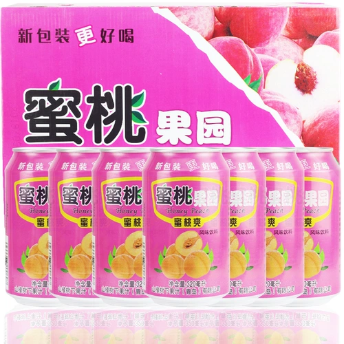 Персиковая напитка 320 мл*6 банок фруктовых шведских шведских шведских шведских шведений вкусовые фрукты и овощная сеть красного карбонатного сока Полная коробка