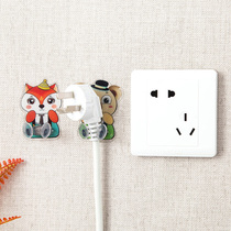 Creative power plug adhesive hook kitchen wire glue Wall hanger storage non-perforated strong socket no trace stick hook