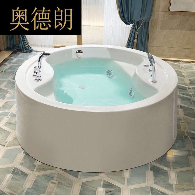 WM Round Bathtub Independent Double Surf Massage Bath 1 4 m Soak Bath bath with constant temperature