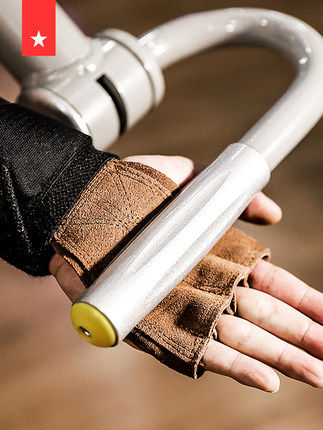 Cow Leather Palm Aid With Wrist Care Sport Gloves Hard Pull Grip Force With Fitness Men's Single Bar Training Citation Body Up