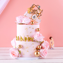 Double-layer cartoon crown Flower Net red 2021 new simulation model birthday plastic window sample customization