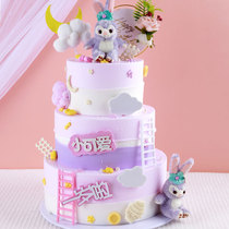 Daisy Rabbit Three-layer Net Red Cartoon Popular 2022 New Cake Model Simulation Plastic Sample Accessories Customization