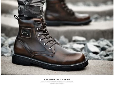 Martin boots nam 2018 mới giày cao đầu ngoài trời da tất cả các trận đấu hợp thời trang giày quân đội giày tuyết giày phong phú mùa đông - Kính khung