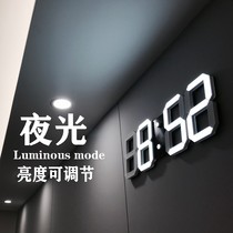 LED digital bedside living room mute electronic wall clock