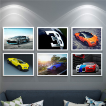 Bugatti Veyron sports car hanging painting Ferrari decorative painting Lamborghini poster 4s shop Weihang photo wall