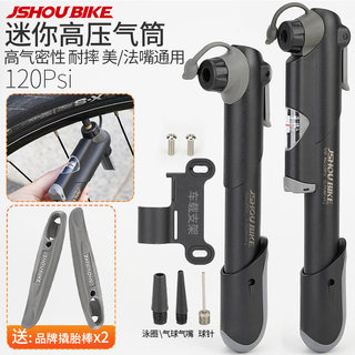 Professor Bicycle Pump for Road Bikes, American/French Valve, High Pressure with Pressure Gauge, Portable, Suitable for Basketball and Swimming Rings