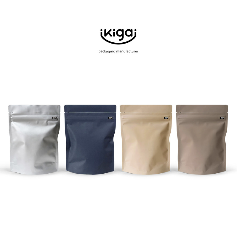 Ikigai All-In-One Packaging Softtouch Series Skin-Feel Pure Aluminum Foil Self-Standing Self-Sealing Coffee Packaging Bag Ikigai All-In-One Packaging Softtouch Series Skin-Feel Pure Aluminum Foil Self-Standing Self-Sealing Coffee Packaging Bag