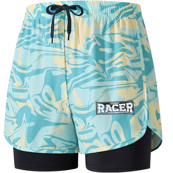 Swim trunks men's 2024 swim shorts ice silk double-layer quick-drying anti-embarrassment pants five-point outdoor seaside beach pants