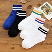 5 10 pairs of Korean socks womens summer socks two bars sports socks students college style Harajuku wind mens and womens socks
