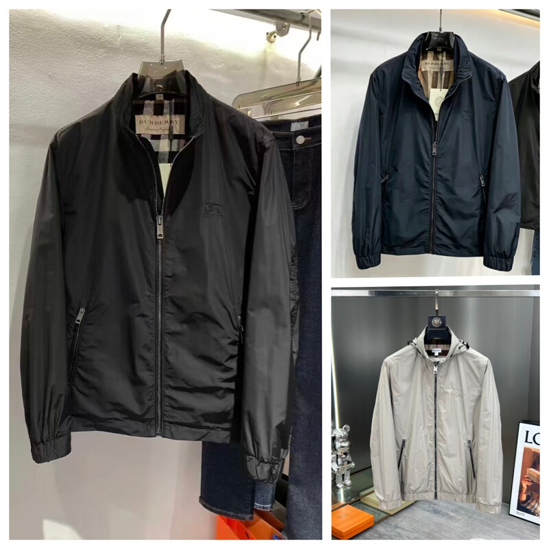 Burberry Burberry Stand-Up Collar Jacket, Unisex, Plaid Lining, Versatile Business Jacket Burberry Burberry Stand-Up Collar Jacket, Unisex, Plaid Lining, Versatile Business Jacket