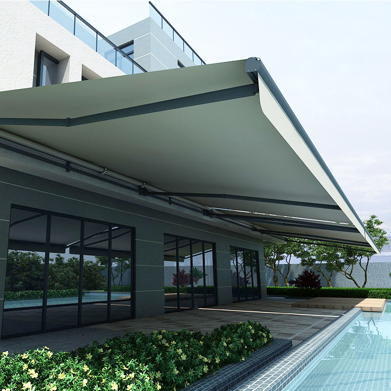 Outdoor exposed balcony 5 meters big arm garden luxury parking canopy villa high-end electric retractable awning canopy
