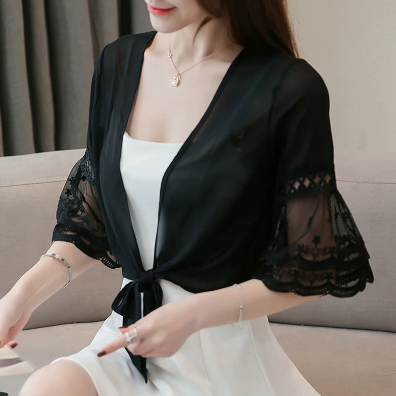Шифоновые короткие летние slip-платье, тонкий плащ, одежда для защиты от солнца, куртка