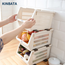 Japan can be superimposed storage basket plastic toy storage basket kitchen snacks vegetable basket bathroom shelf