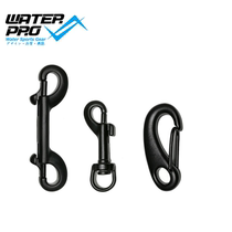 Water Pro Stainless Steel Black Hanging Ring Hook Diving Single Double Head Hook Swivel Quick Shackle Elephant Plucking Wheel