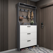 Ultra-thin shoe cabinet at home door with coat rack large capacity tipping bucket storage porch cabinet simple modern storage shoe rack