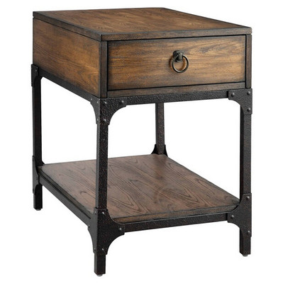 LOFT American retro iron art solid wood bed head cabinet small tea table side several corner cabinet dining cabinet bucket cabinet new