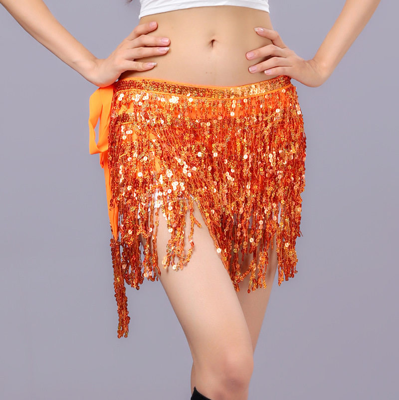 Belly Leather Dance Su Waist Chain Bright Sheet Hip Towel Belt New Waist Seal Dance Performance Performance Semi-Body Apron-Waist Towels