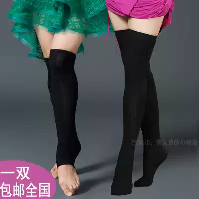 Butterfly posture man belly dance warm socks vertical stripes spring and summer thin cotton knee stockings WT005