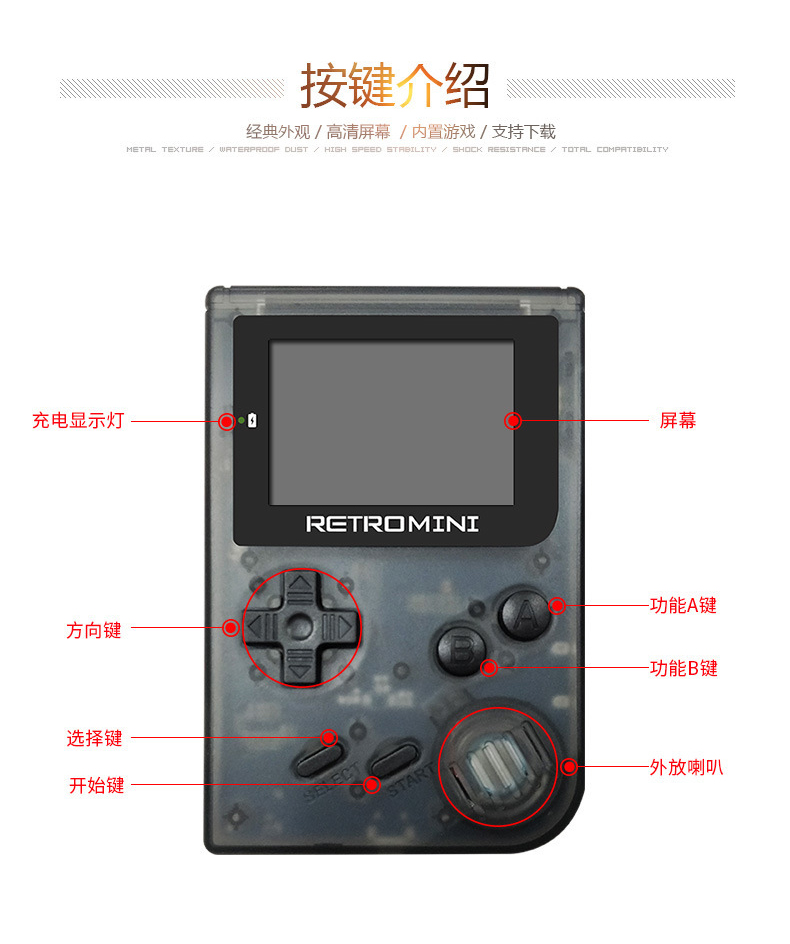 Máy chơi game retro RETROMINI retro FC hoài cổ thời xưa pokemon vàng mặt trời GBA cầm tay - Bảng điều khiển trò chơi di động máy chơi game cầm tay psp giá rẻ