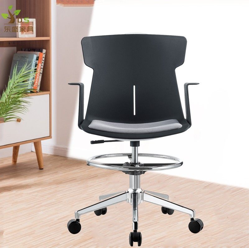 High-legged bar chair Laboratory work chair Plastic reception chair Lifting bar chair with armrest swivel chair