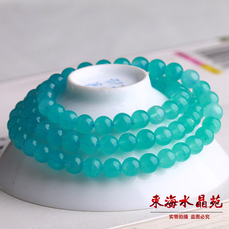 Natural Sky River Stone Handmade Ice Breeder Sky River Stone Multi-Circle Handstring Women's Money Around Three Laps Foeball Summer Cool