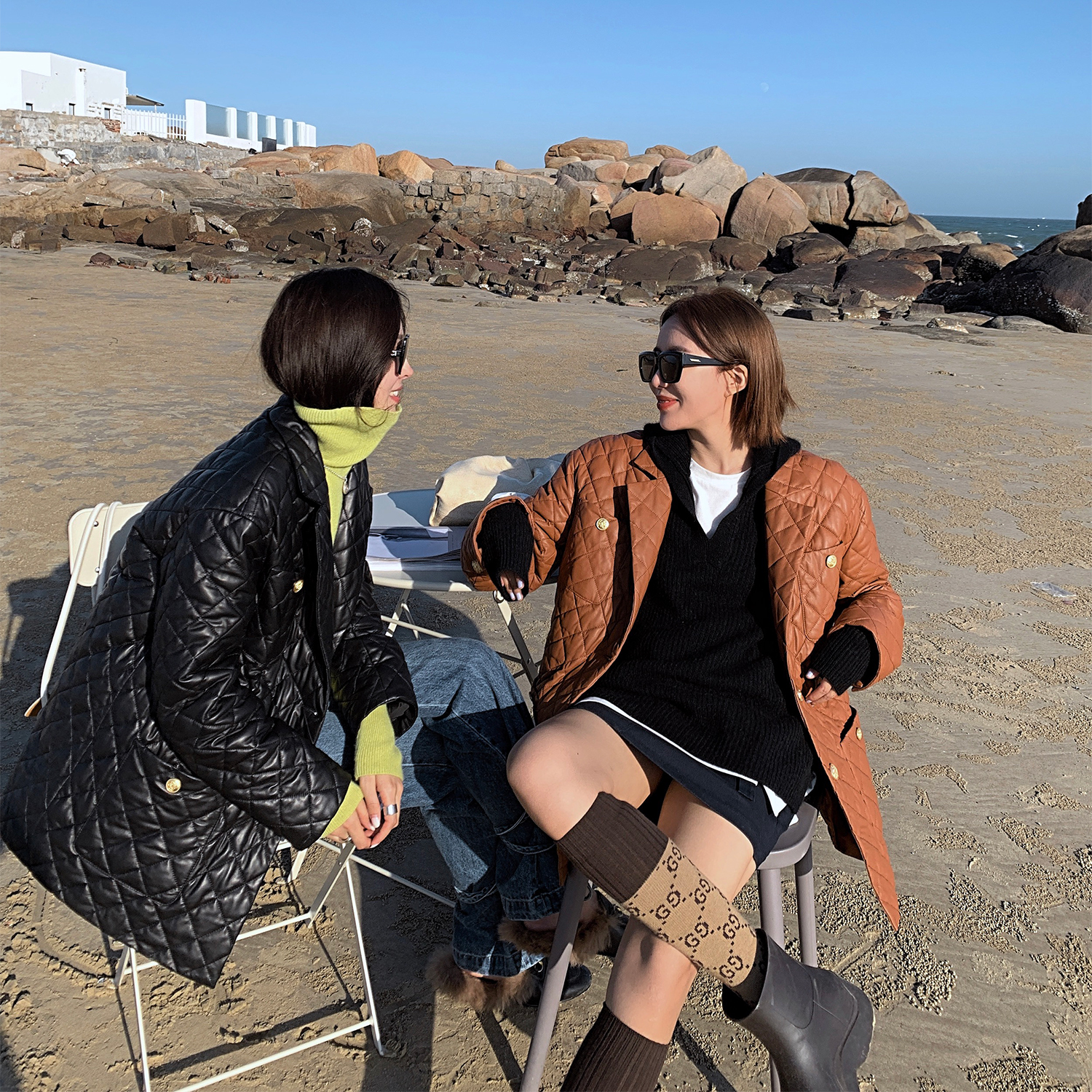 Pay Wise Nrhombus Down Sheep Leather Leather Leather Light Thin Down Clothing Woman Mid long winter season jacket 2021