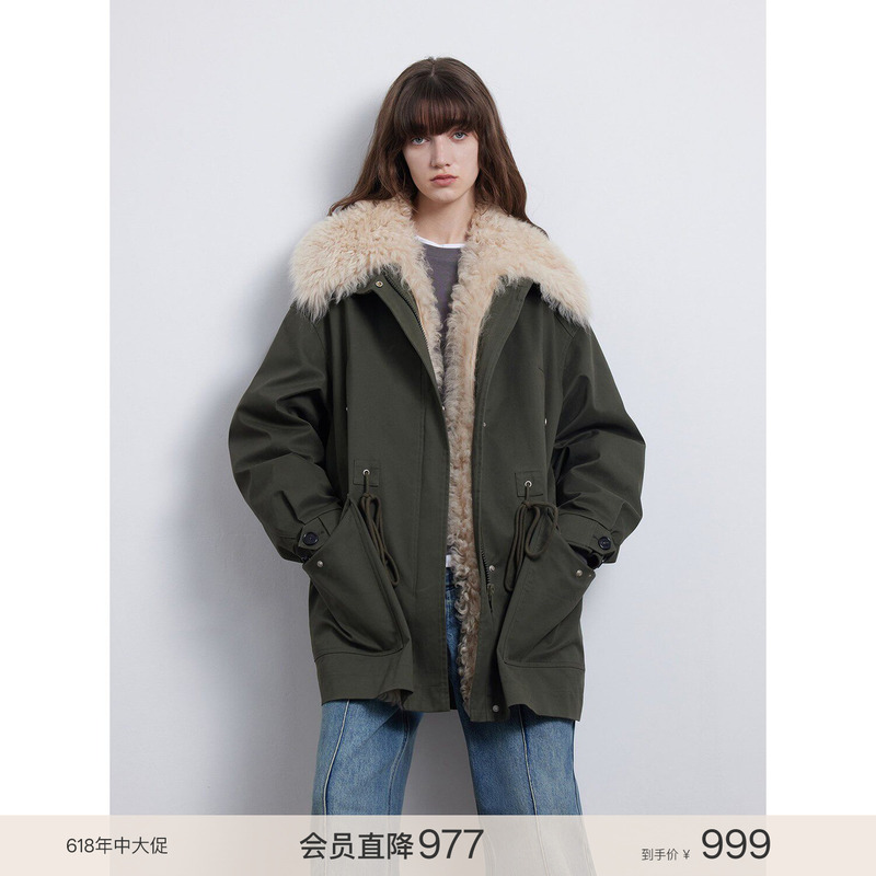 【Chic Parka】Fu Zhi En Green Miracle Toca Detachable Fur Collar 90% White Goose down Parka