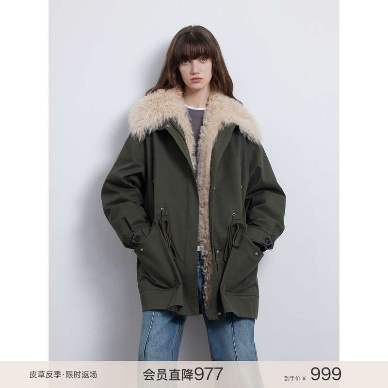 【Chic Parka】Fu Zhi En Green Miracle Toca Detachable Fur Collar 90% White Goose down Parka