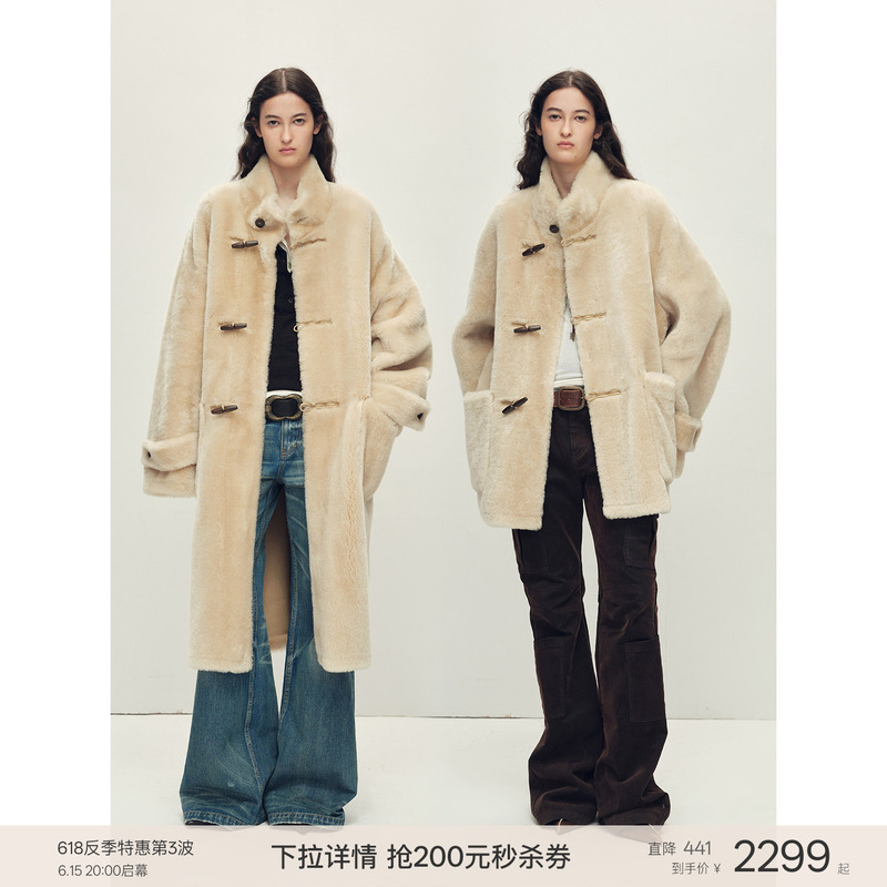 Fu Zhen Dreamer Stand Collar Casual Imported Fur Integrated Long/Mid-Length Vintage Hooded Fur Coat Fu Zhen Dreamer Stand Collar Casual Imported Fur Integrated Long/Mid-Length Vintage Hooded Fur Coat