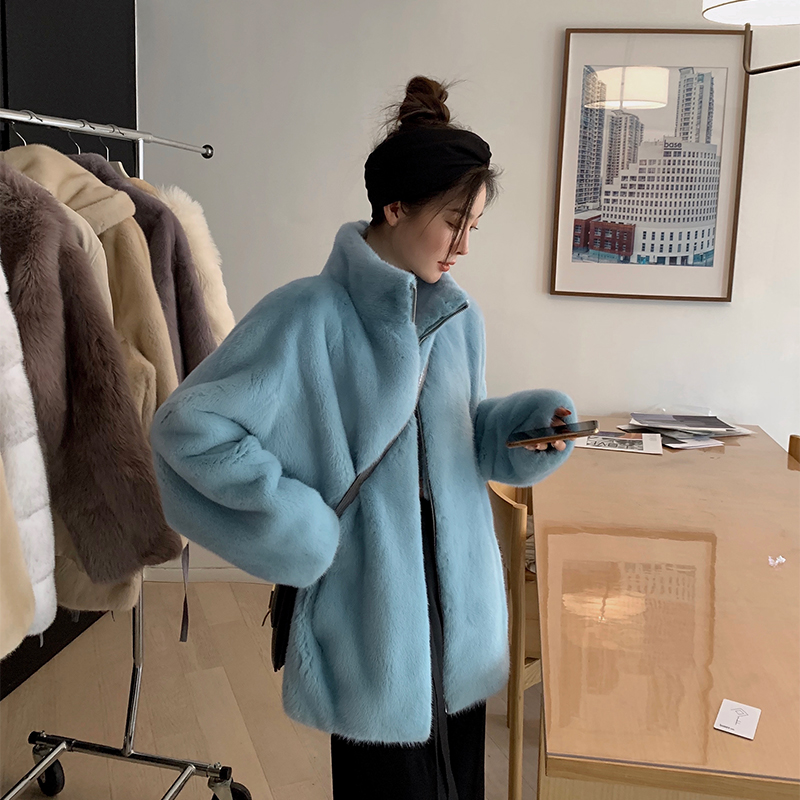 Pay Wise Nce Casual Mink Imported Mink Coat Woman Standing Collar Whole Mink Mink Young Velvet Fur Coat Grass Coat Winter
