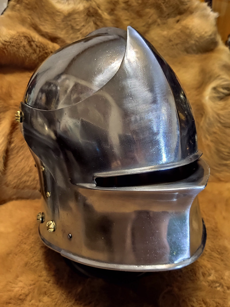 -Order-medieval gothic helmet short tail Charrel helmet uncovered helmet COS steel helmet cowhide suspension