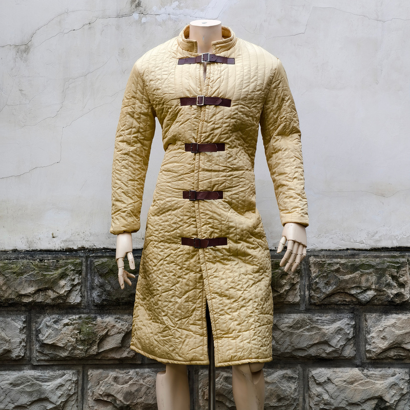 [Soft Furnishing Series] Medieval Armor Cotton Coat Larp Vintage Jacket Diamond Quilted Beginner's Half-Sleeve Cotton Armor