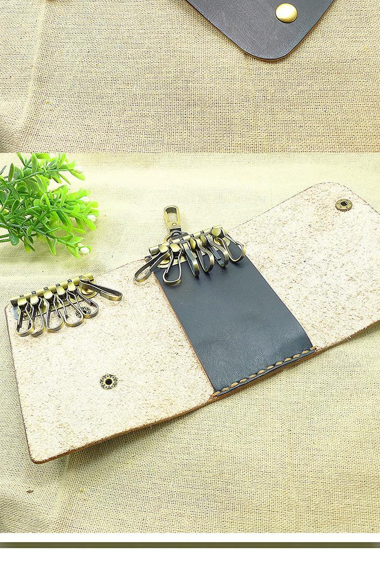 Treo thắt lưng đa chức năng dung lượng lớn 12 thẻ thẻ gói hai trong một nam và nữ bằng da bò 1119LK - Trường hợp chính ví móc chìa khóa