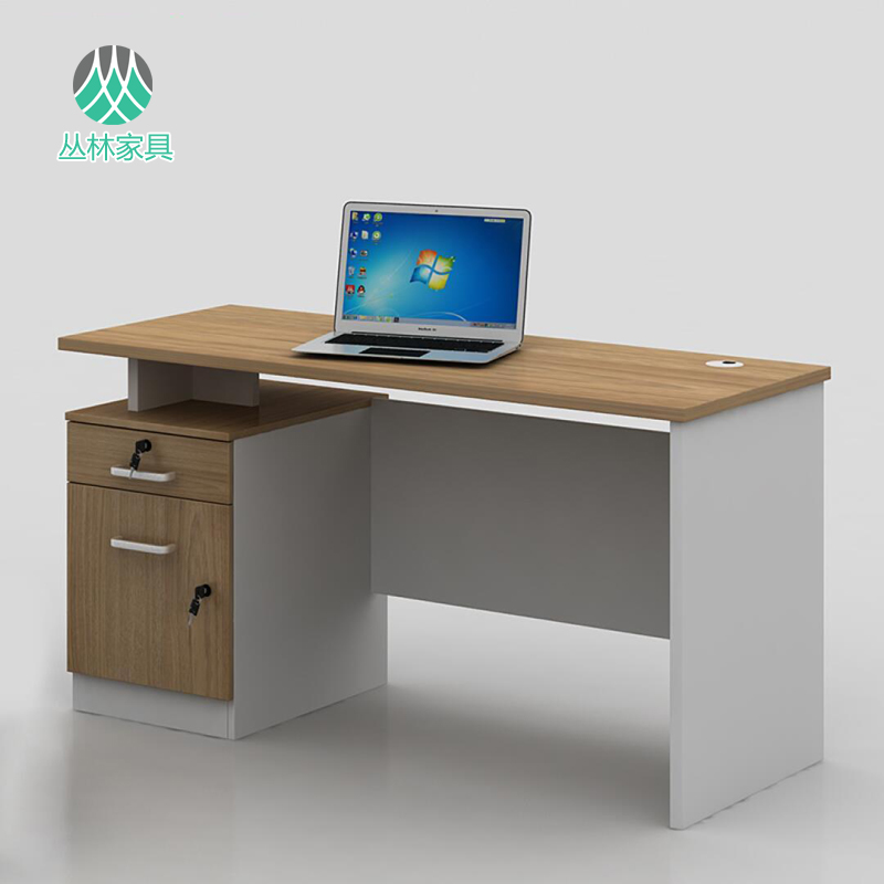 Single desk wooden single desk staff desk home computer desk with cabinet 1 2 meters