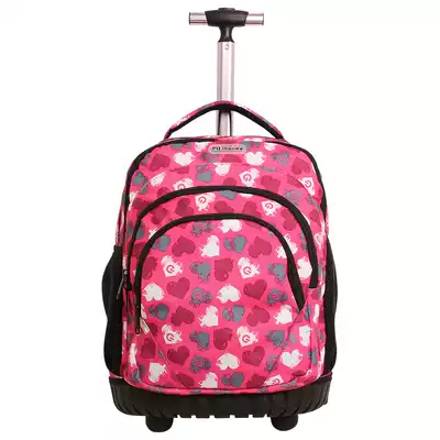 PiLihuowa children's trolley school bag Primary and secondary school girls 6-12 years old boys 1-3-5-Grade 6 Waterproof