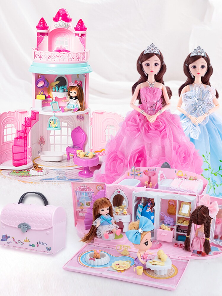 Shallow Barbie doll set Gift box Villa Castle Dream Mansion Girl Child toy Princess toy