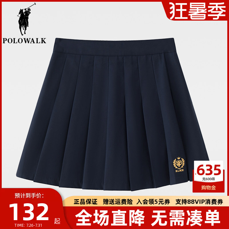 Polowalk Half-Length Pleated Skirt for Women 2025 Spring New Casual Preppy Style High-Waisted Slimming Jk Skirt Polowalk Half-Length Pleated Skirt for Women 2025 Spring New Casual Preppy Style High-Waisted Slimming Jk Skirt