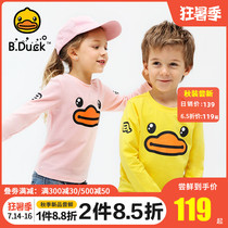 B duck Little yellow duck childrens clothing Mens and womens childrens t-shirt 2021 spring and Autumn childrens base shirt Long sleeve tide childrens foreign style top