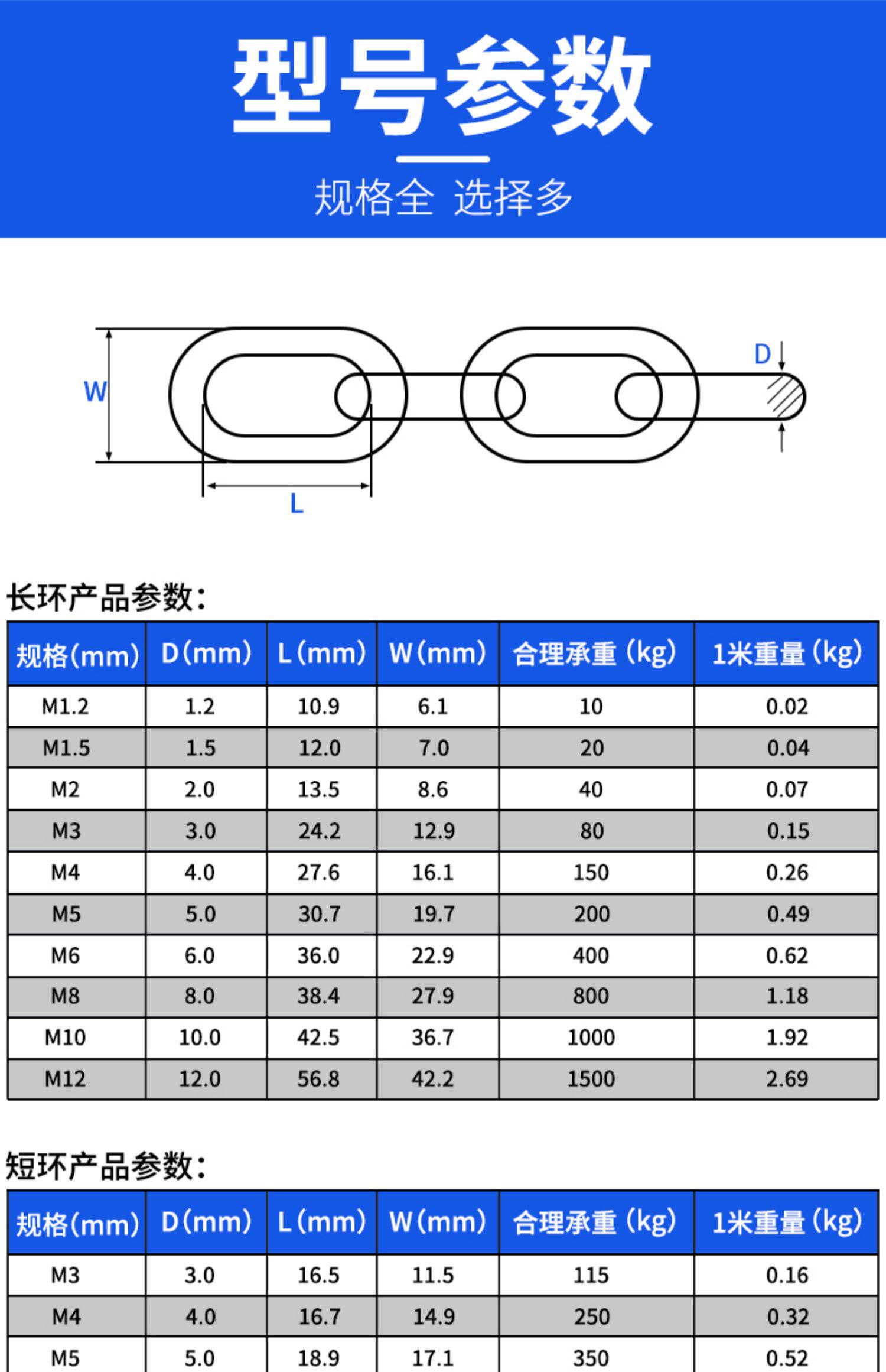 不锈钢链条长环铁链铁锁链宠物狗链子实心铁环链晾衣秋千1.2-4mm详情12