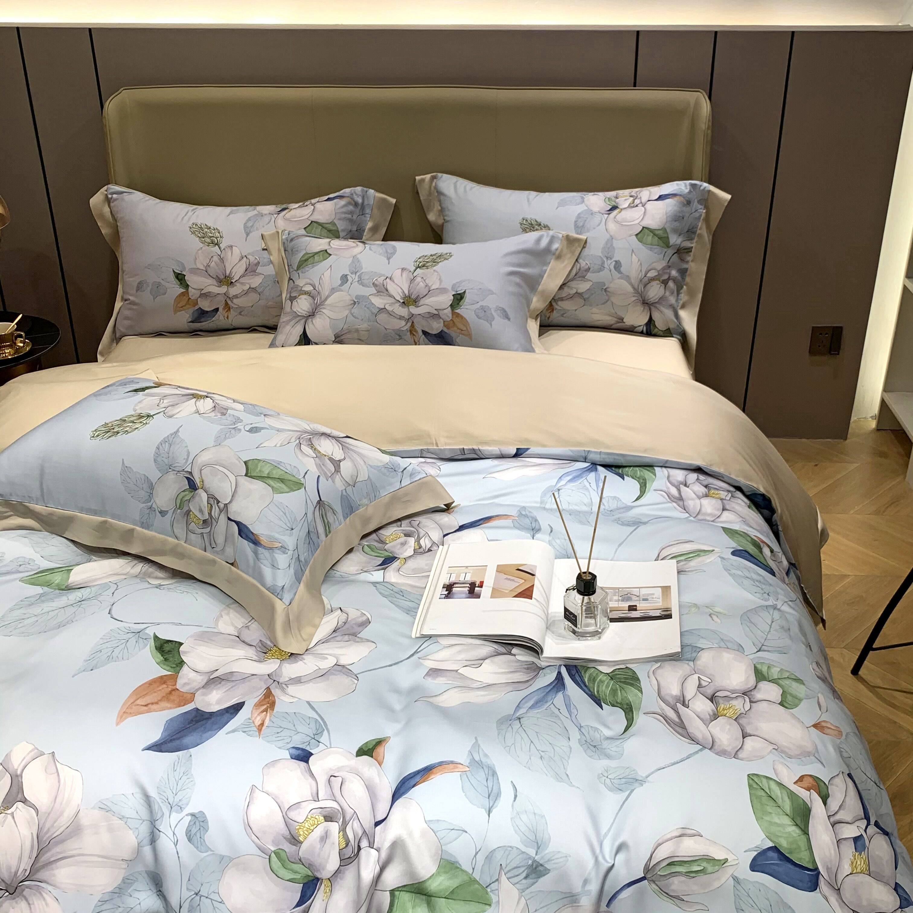 Xiaobai carefully selected Dongdixing new 120s double-strand Lenzing Tencel printing four-piece set