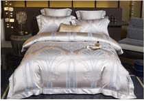 Eurostyle extravagant atmosphere color weave jacquard silk satin pure cotton horse cotton satin finish in six sets