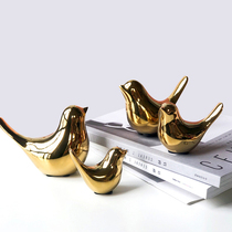 2 pieces of Nordic light luxury golden bird decoration desktop porch homestay model room study creative ornaments