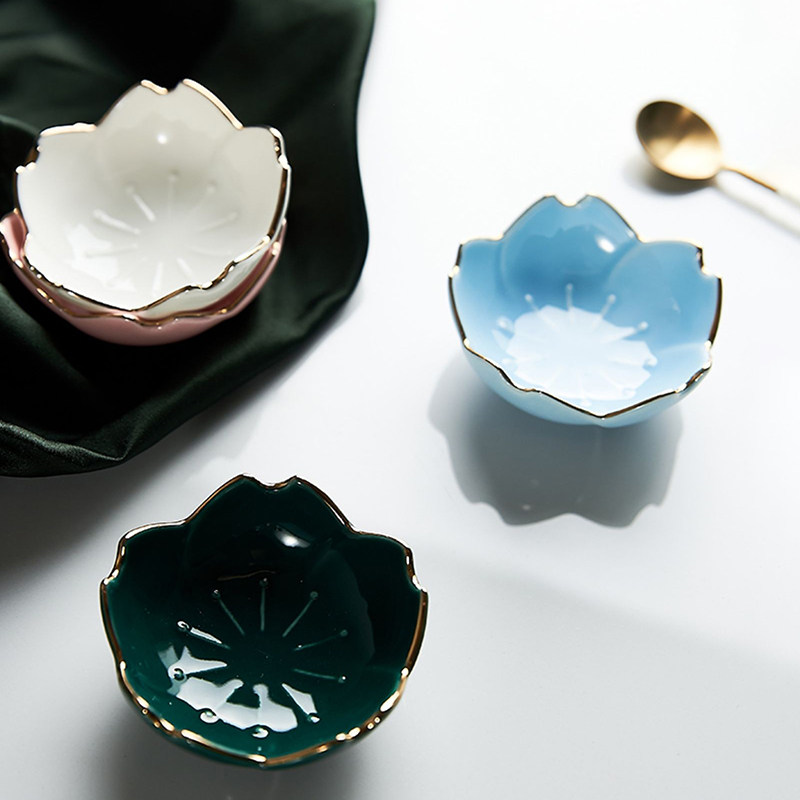 Cherry Blossom Japanese Phnom Penh Sauce Plate Ceramic Tableware Restaurant Restaurant Household Soy Sauce Vinegar Plate Japanese Cuisine Seasoning Plate